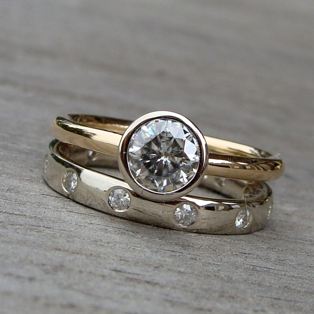Mismatched Engagement Rings And Wedding Bands Is Okay Iaaye Who S To Say You Can T Pair A Radiant Rose Gold Engagement Ring With Stunning Platinum Wedding Band No Bride Should Have Choose Just One Metal