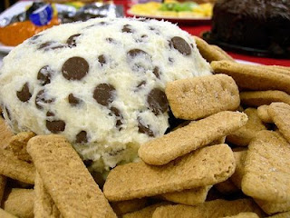 If you like cookie dough, you'll love it in as a Chocolate Chip Cheeseball. It is a perfect dessert for potlucks or girls night out. #WomenLivingWell #chocolatechipcookies #ChocolateChip #easydesserts