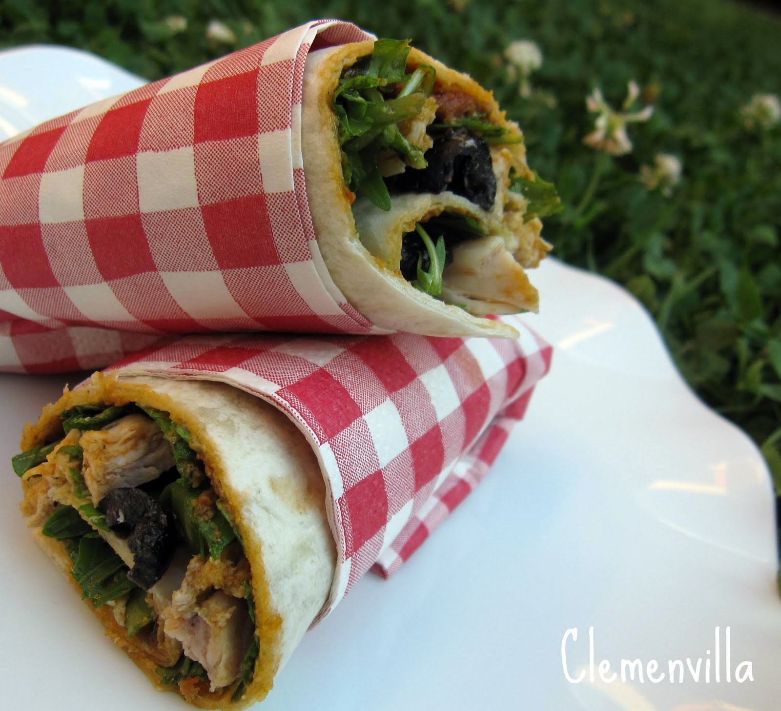 Wraps de pollo y pesto rojo