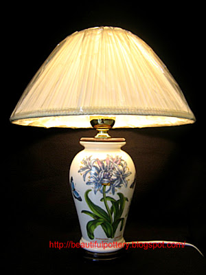 Beautiful Pottery Portmeirion Table Lamp, Portmeirion Pottery Table Lamps