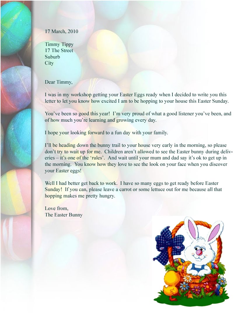 Letter From The Easter Bunny