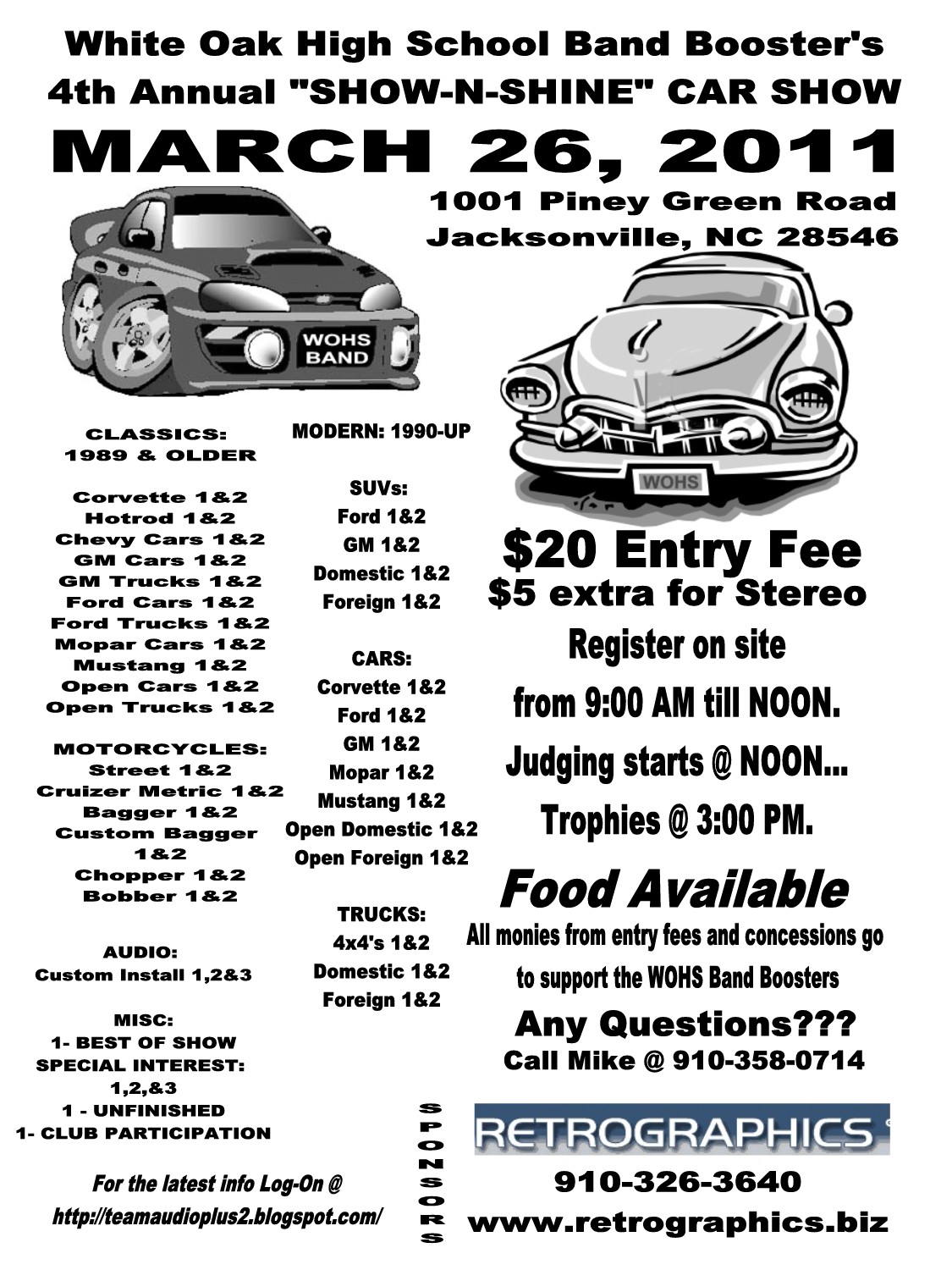 Team Audio Plus 4th Annual WOHS "Show and Shine" Car Show March 26, 2011.