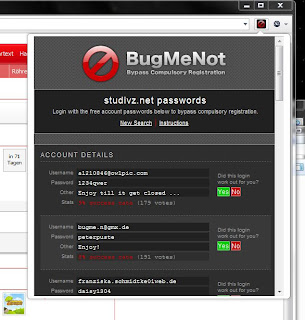 BugMeNot Extension