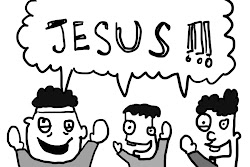 fish jesus loaves cartoon bible matthew