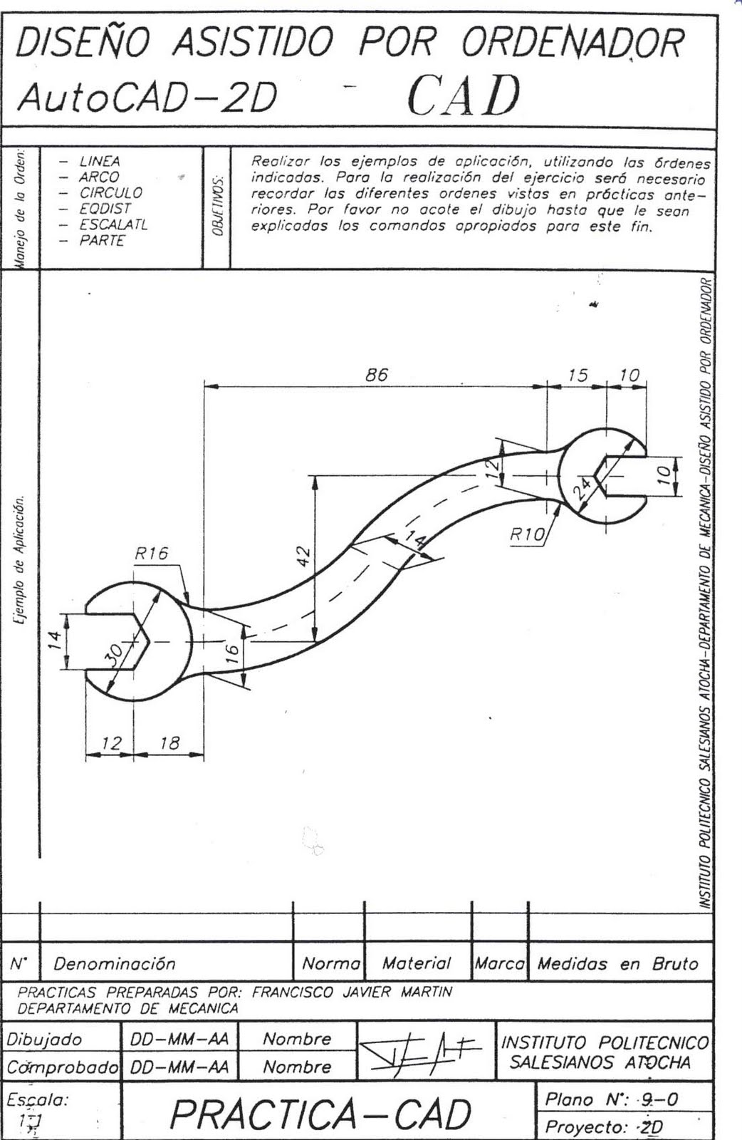 Ejercicios AutoCAD - Diseño Asistido por Ordenador diseñador CAD 2D