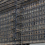 Full Frontal Scaffold - During construction on Adams St. north of Tillary St. in Brooklyn.