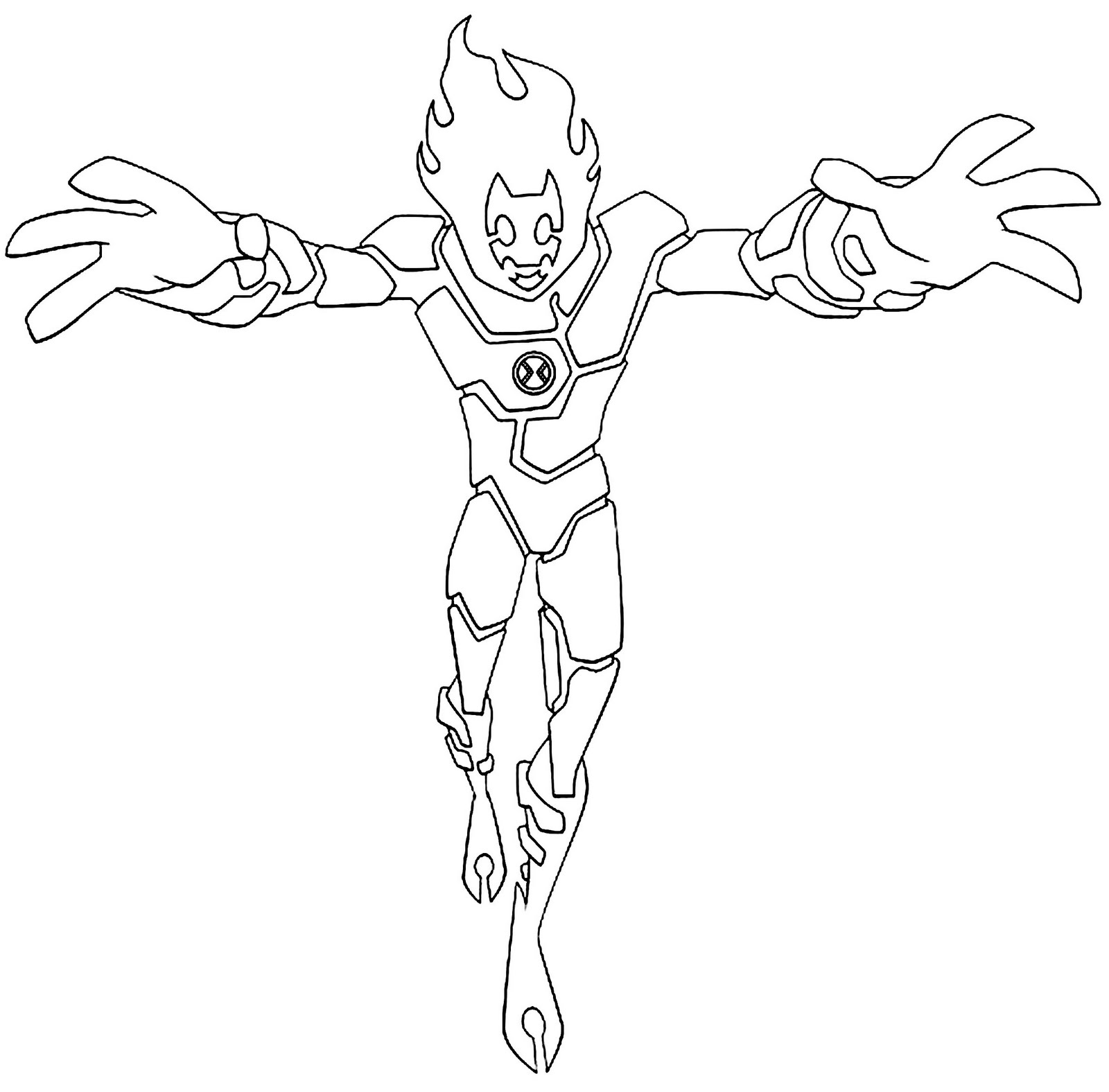 ultimate heatblast coloring pages - photo #7