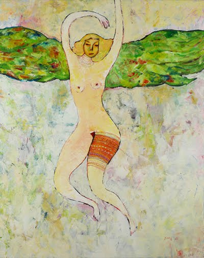 Angel with green wings