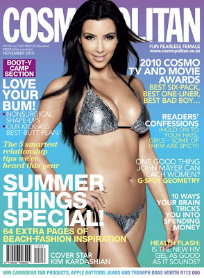 Kim Kardashian big tits and arse on Cosmopolitan magazine cover