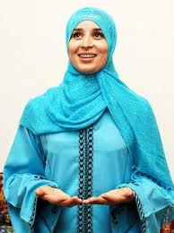 images Beautiful lady in blue hijab