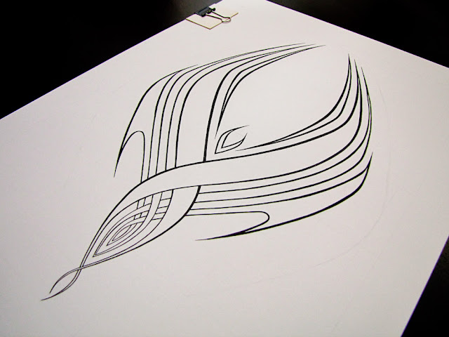 Pen and ink phoenix tribal by Elaine Espinosa