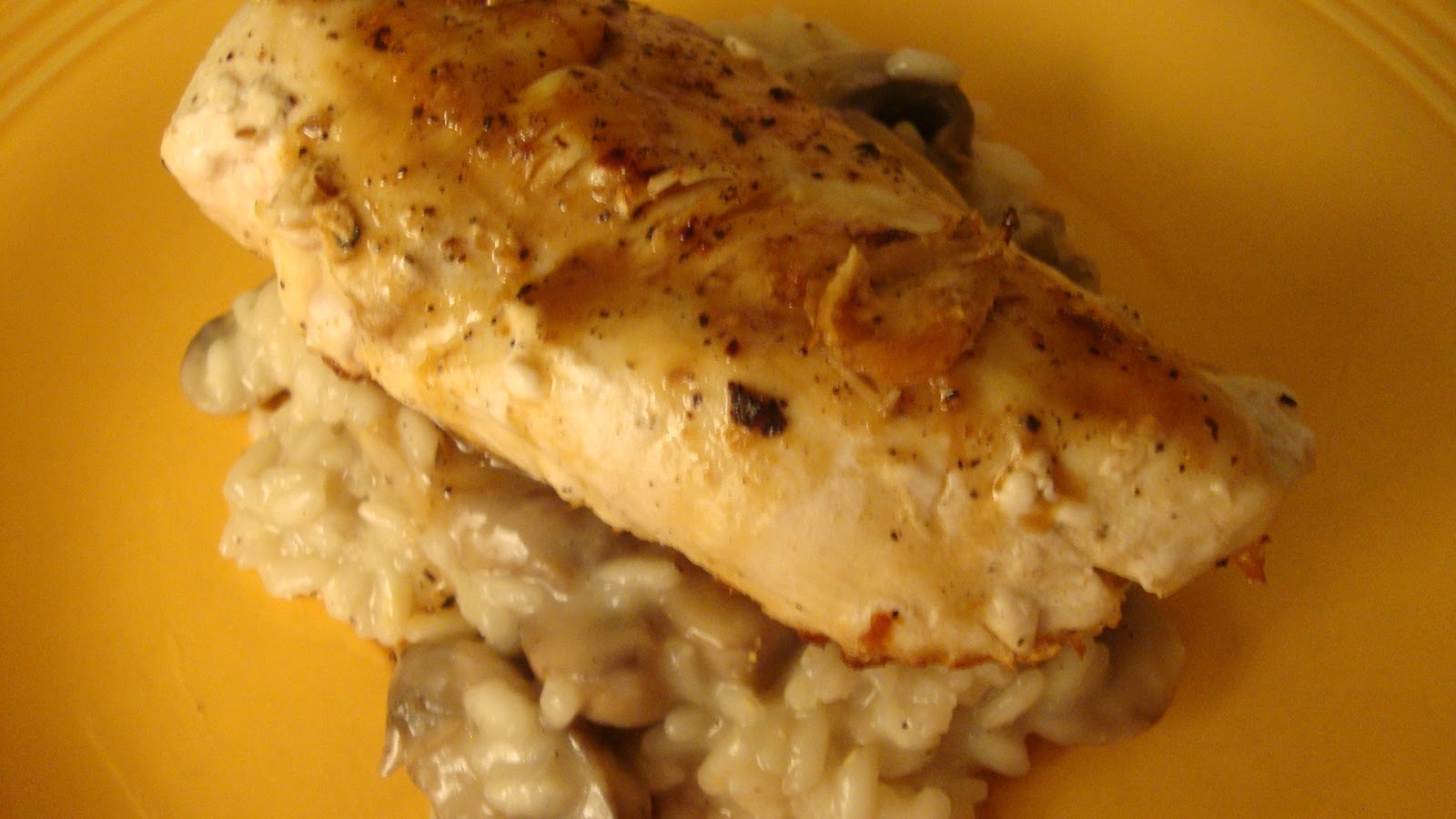 A Kitchen on Elm Street Lemon Chicken with Mushroom Risotto
