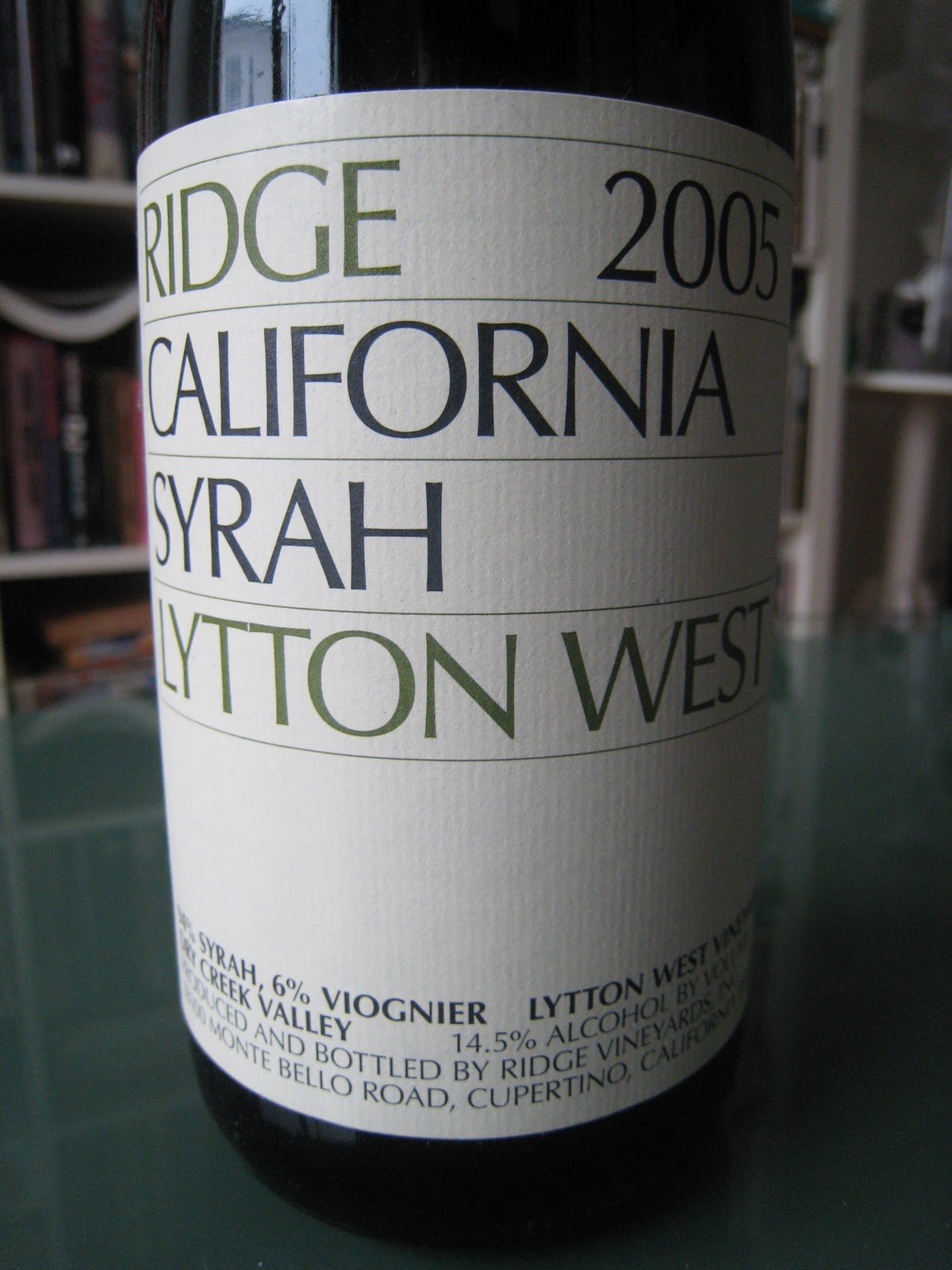 Johan P 2005 Ridge Syrah Lytton West Vineyard