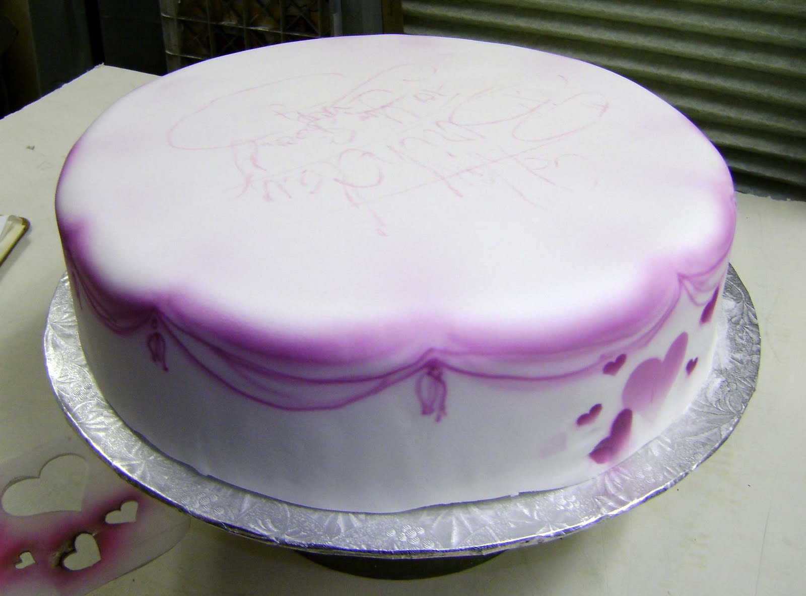 Airbrushed Bakery Birthday Cakes1 Airbrushed Birthday Cake with Script