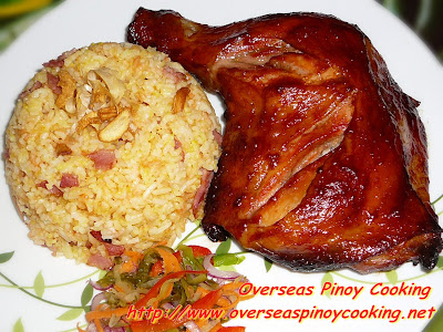 Pinoy Chicken Barbecue with Yellow Fried Rice