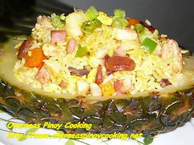 Pineapple Fried Rice in Pineapple Shell