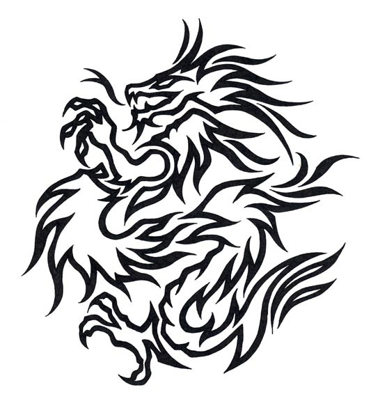 Simple Japanese Dragon Tattoo