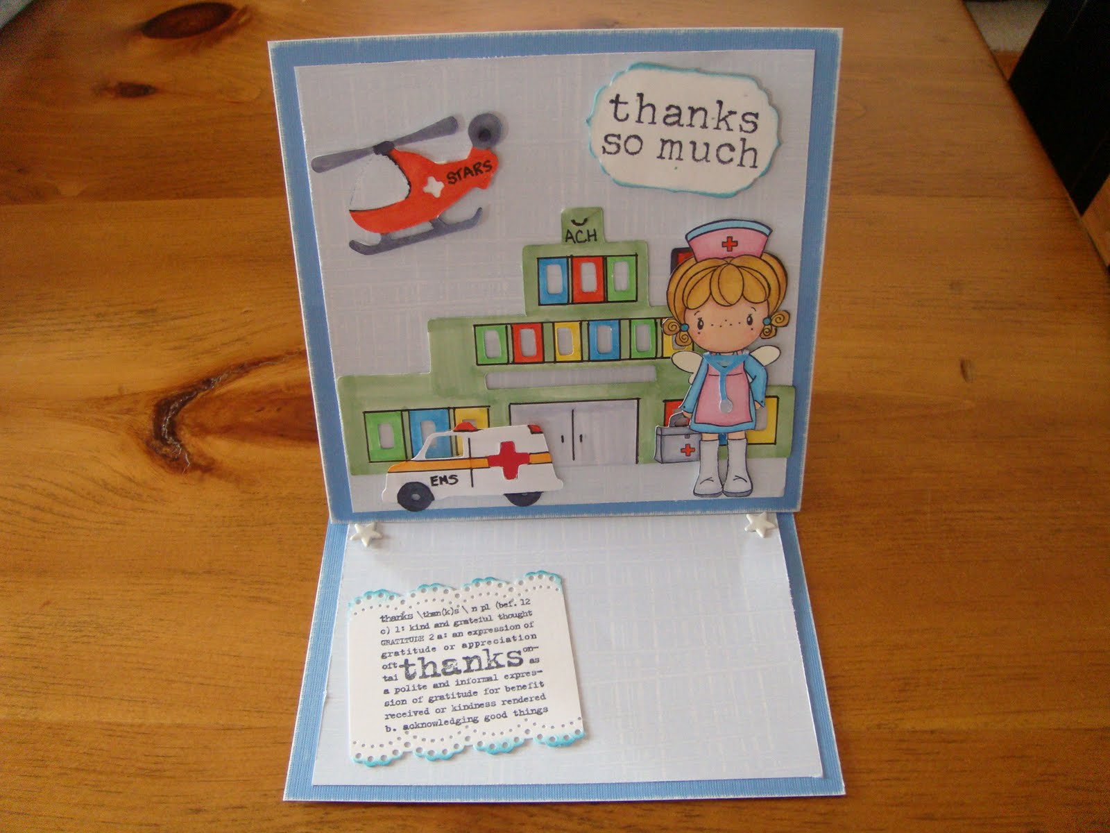 SCRAPPY INK Thank you Card for the Nurses