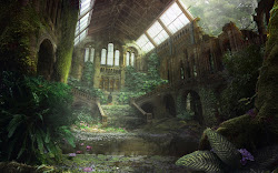 fantasy places place abandoned castle painting ruins overgrown apocalyptic apocalypse nature artwork pixhome garden jungle fallen ruin wallpapers edwards david