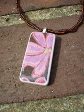 Domino pendant with seed beads