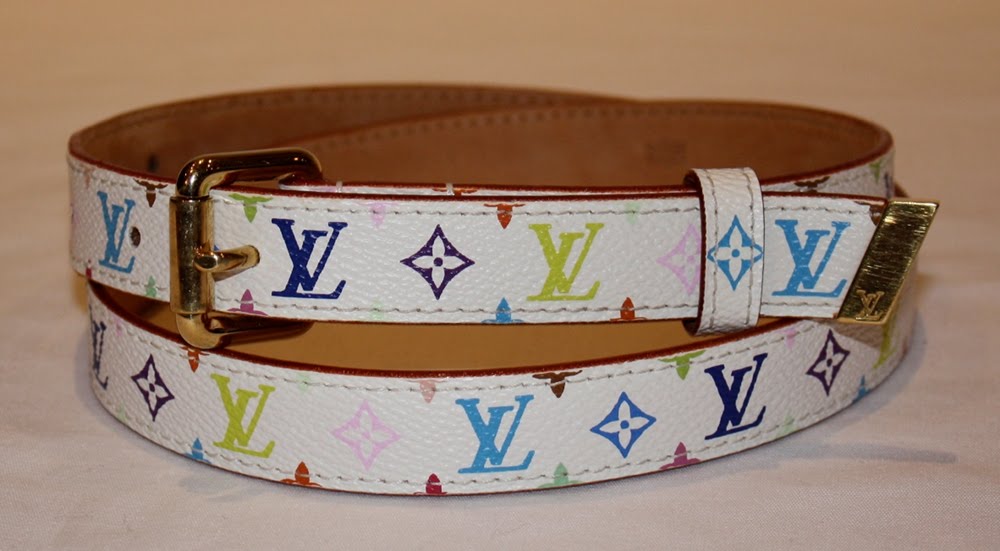 Luxfiend - New and Pre-owned Luxury Goods: Louis Vuitton Skinny White Multi Monogram Belt Just ...