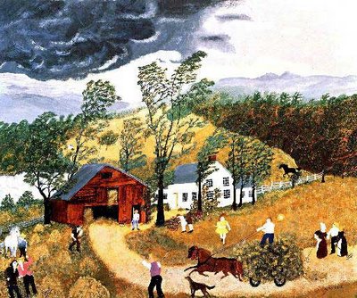 "Thunderstorm 1948" -Grandma Moses