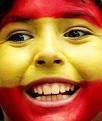 Bandera española pintada en una cara