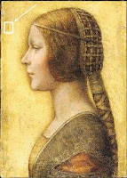 Huella dactilar en La Bella Principessa de Leonardo Da Vinci, pergamino en tiza y tinta