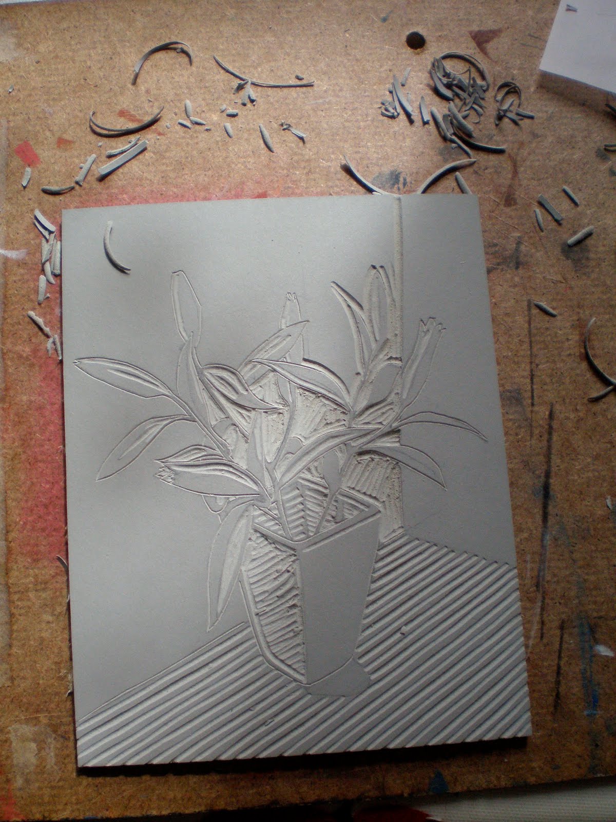 james green printworks flowers linocut process