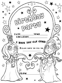Printable Colorable Birthday Invitations