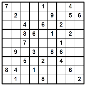 Medium Difficulty Sudoku Puzzle