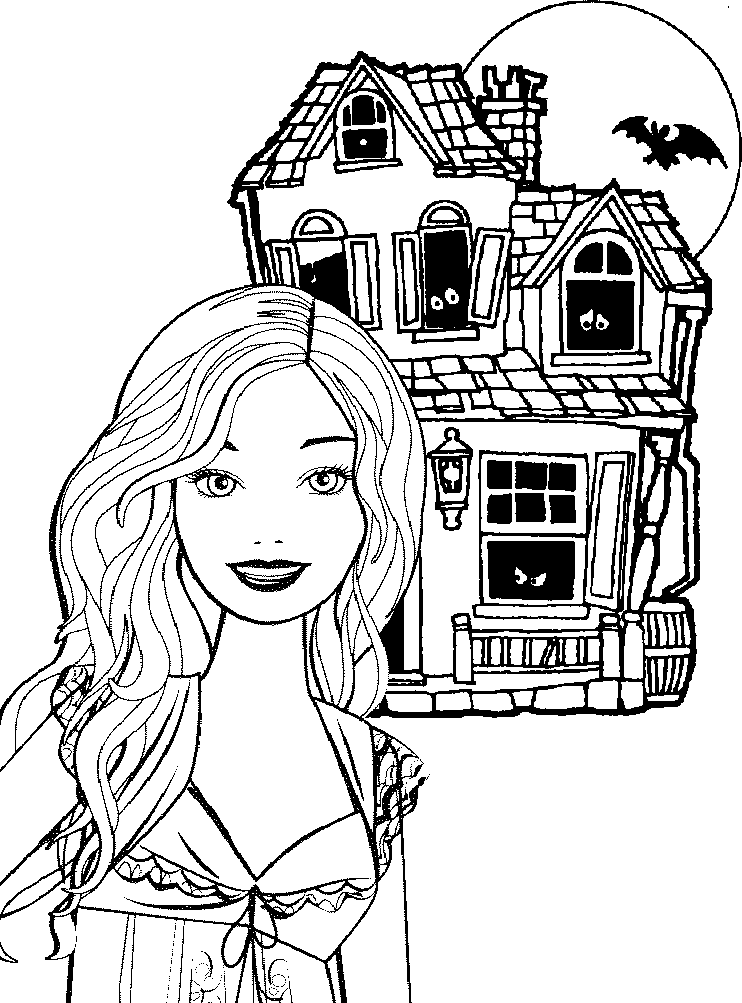 barbie halloween coloring pages - photo #3
