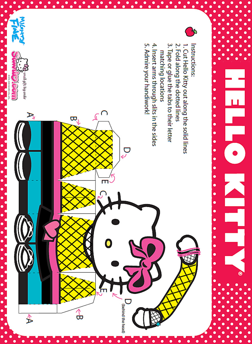 HELLO KITTY PAPER CRAFT 3 D DOLL HELLO KITTY PAPER CRAFT 3 D DOLL