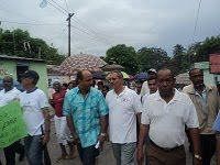 Marchan en Barahona por la paz y en contra de la delincuencia; participan profesores, escuelas y parroquias