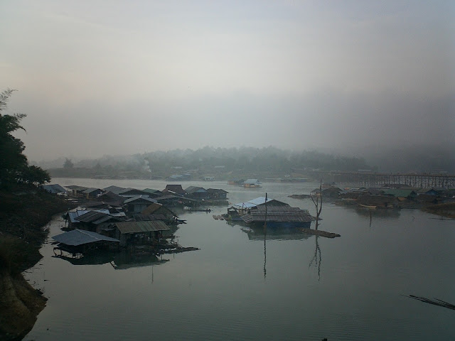 View over Khao Leam Lake at Sangkhlaburi, Thailand Traveling off the beaten track in Thailand