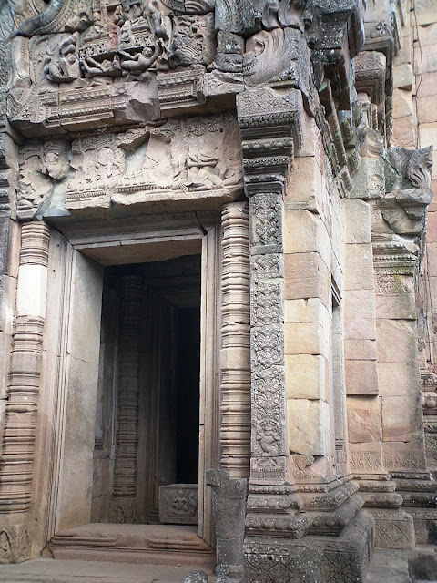 Door entrance at the Prasat Hin Phanom Rung in Buriram, Thailand Ancient Khmer Temples in Thailand