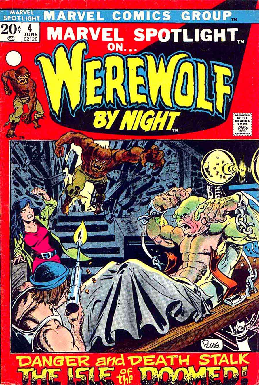 Marvel Spotlight #4 Werewolf by Night / bronze age 1970s marvel comic book cover art by Mike Ploog