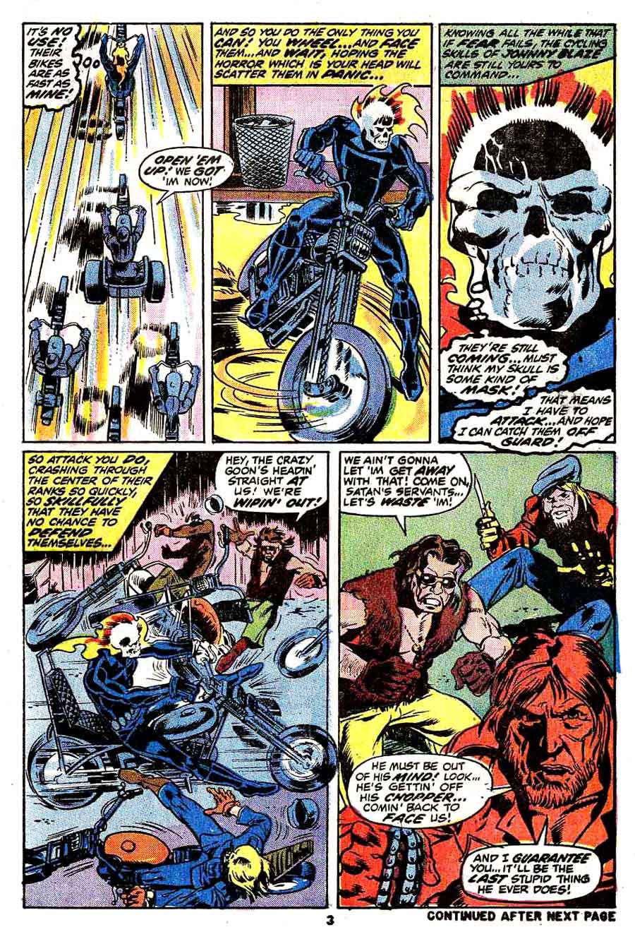 Marvel Spotlight #6 Ghost Rider / bronze age 1970s marvel comic book page art by Mike Ploog