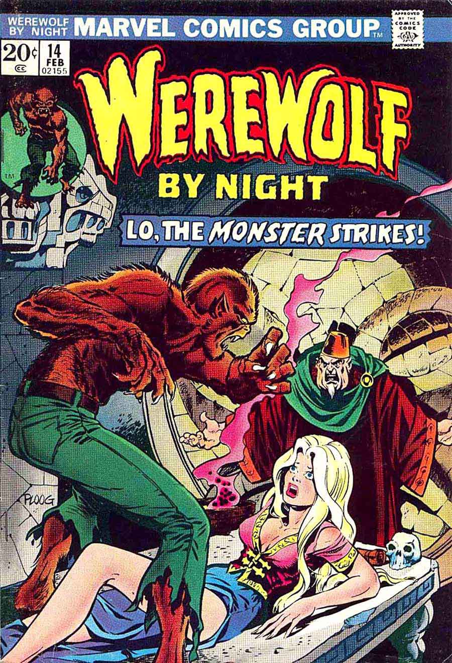 Werewolf by Night v1 #14 1970s marvel comic book cover art by Mike Ploog
