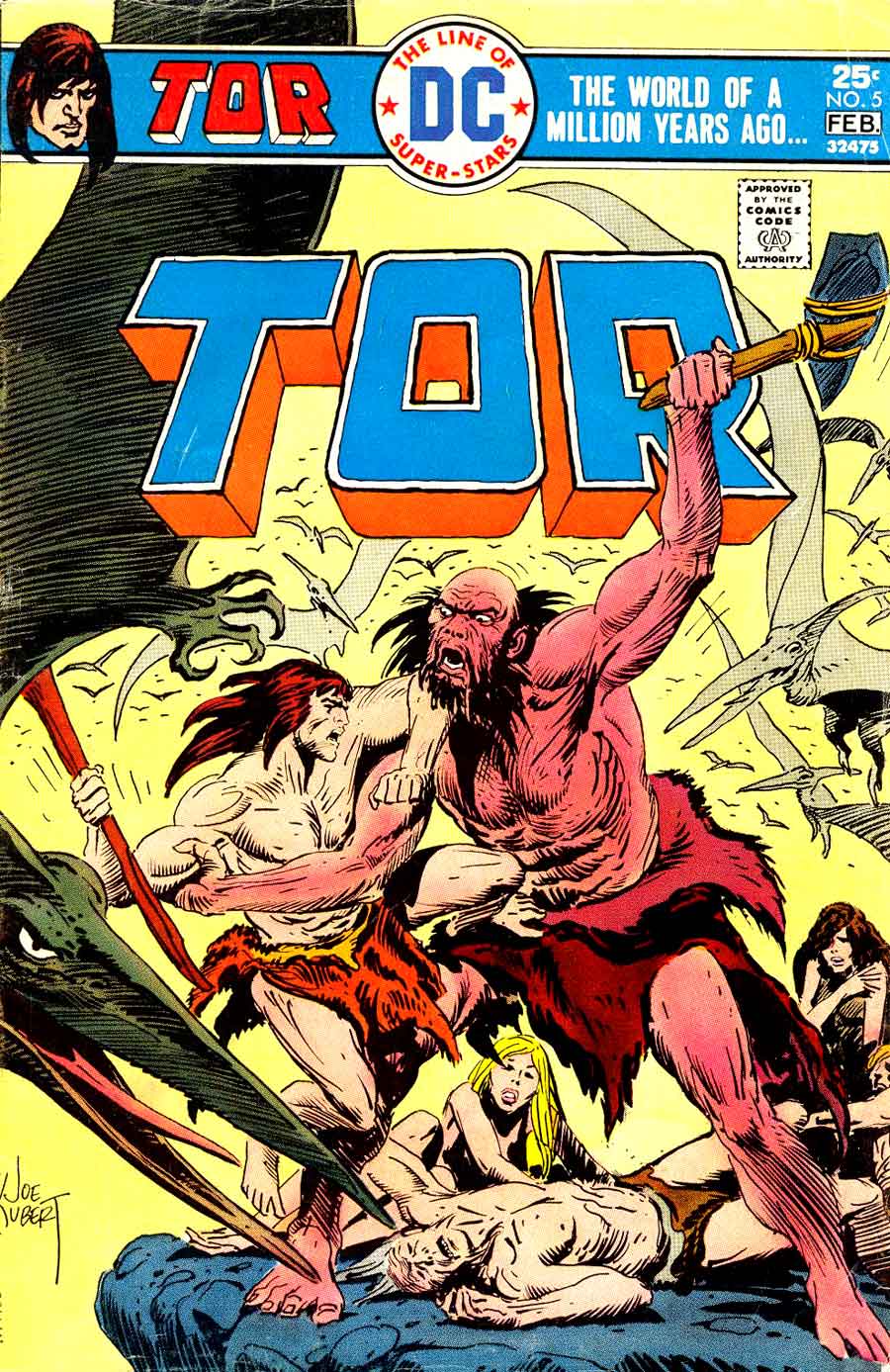 Tor v2 #5 dc bronze age comic book cover art by Joe Kubert