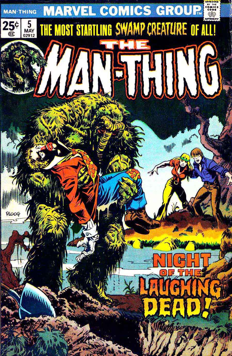 Man-Thing v1 #5 marvel 1970s bronze age comic book cover art by Mike Ploog