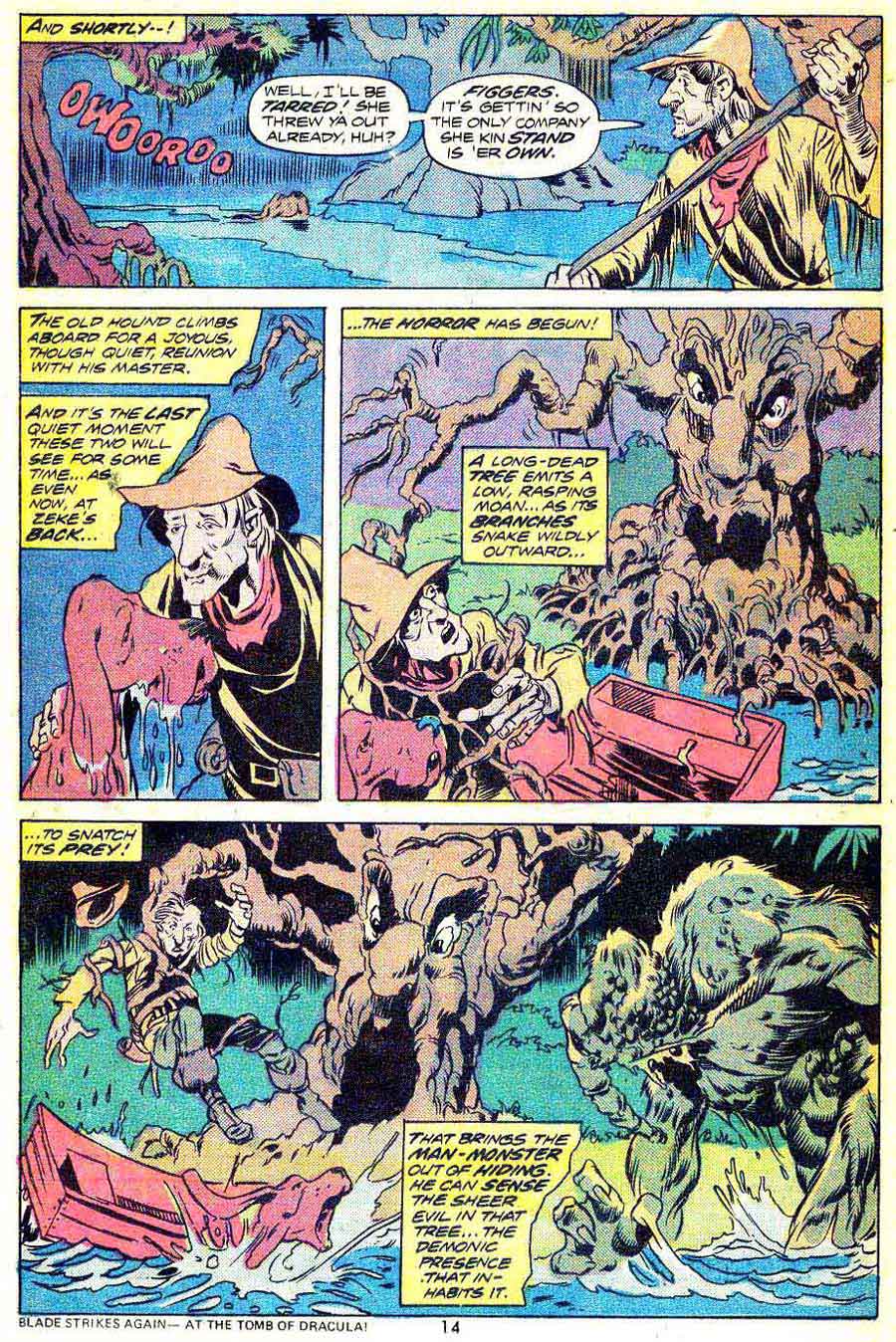 Man-Thing v1 #9 marvel comic 1970s bronze age comic page art by Mike Ploog