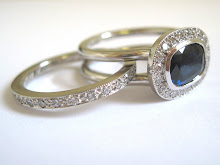 Sapphire engagement ring and fitted wedding band
