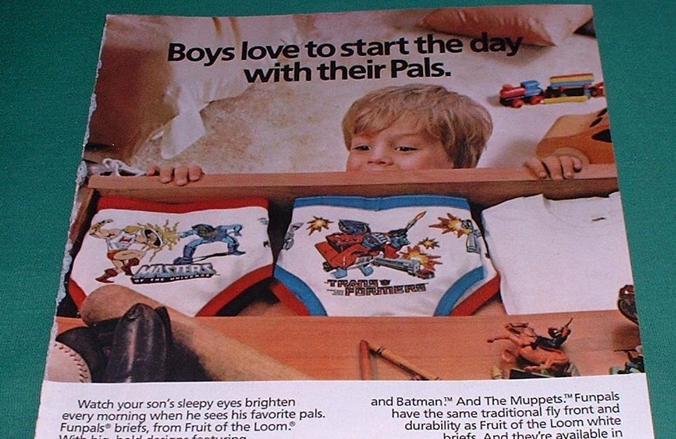 1985 Fruit Of The Loom Magazine Ad print Funpals Briefs Old Magazine Ads