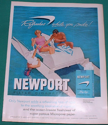 Newport Cgarette Alve Wth Pleasure Orgnal 1980s Vntage Prnt Ad Playboy Magazne