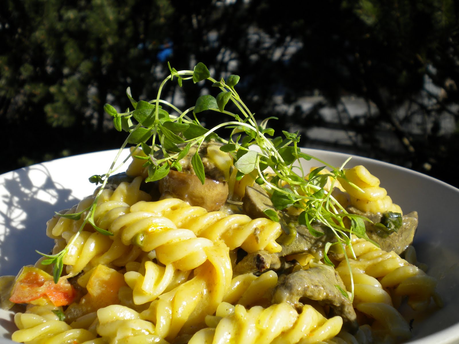 Lunsj med buffet Fussili pasta with calves liver