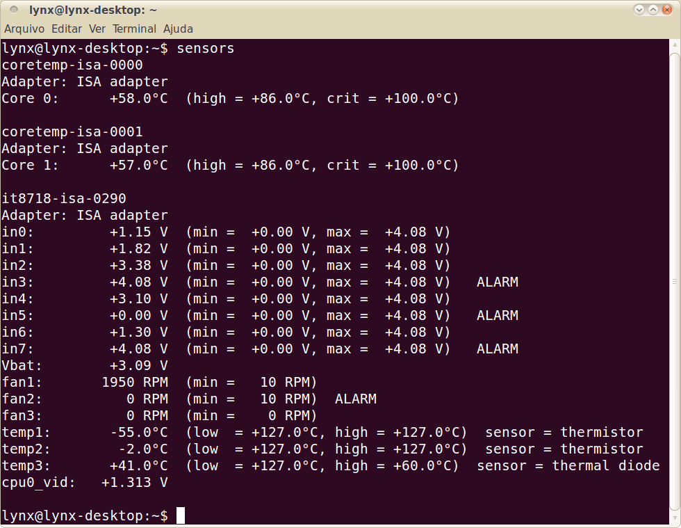 Linuxlike Monitoramento de hardware com lmsensors e hddtemp