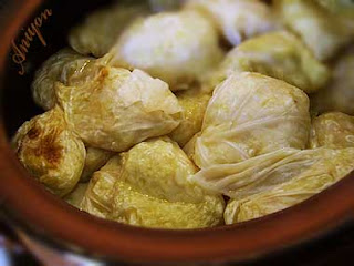 gourmet recipes stuffed cabbage with chicken and leek