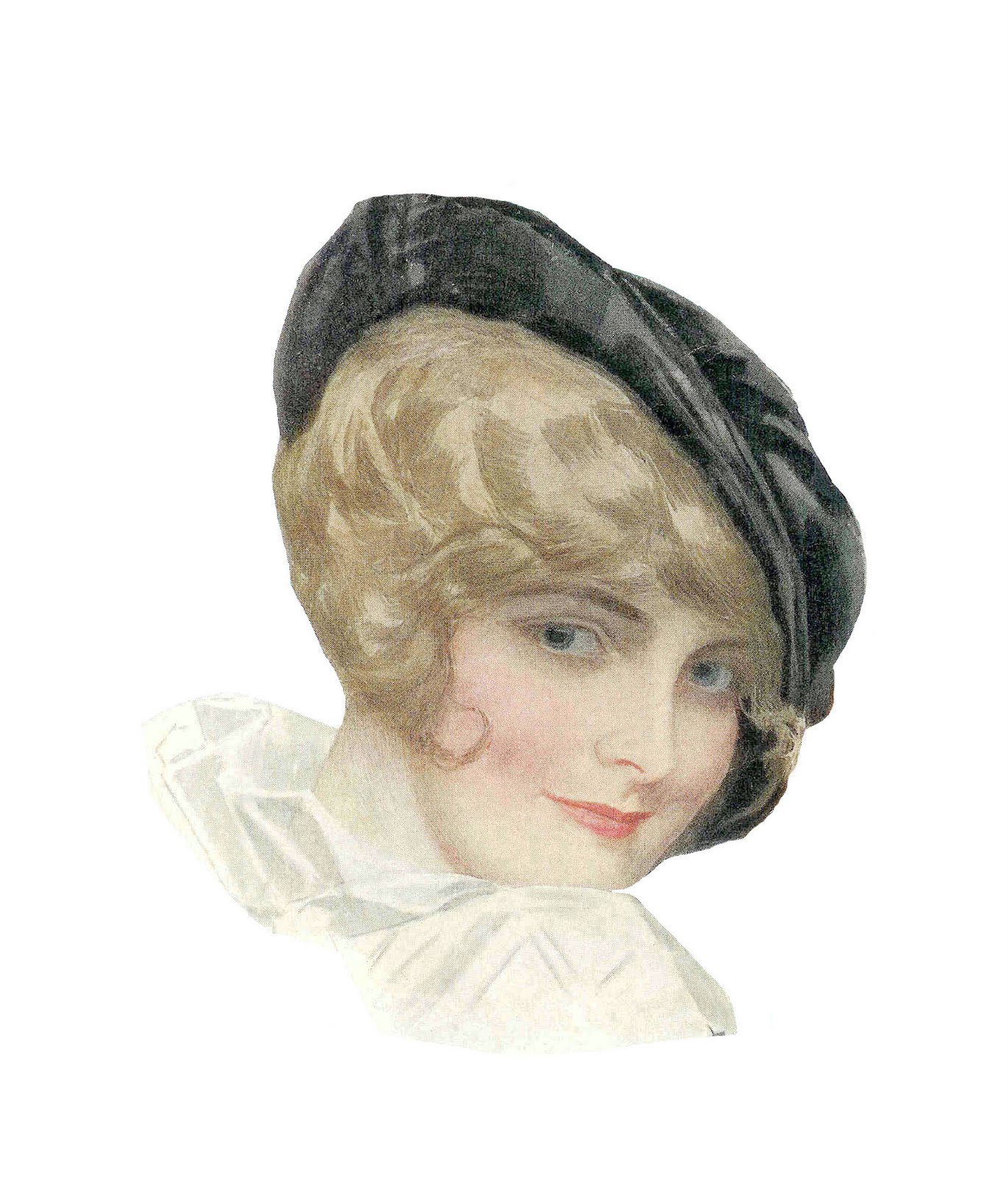 Antique Images: Clip Art of Vintage Hat Fashion: Color Illustration by ...