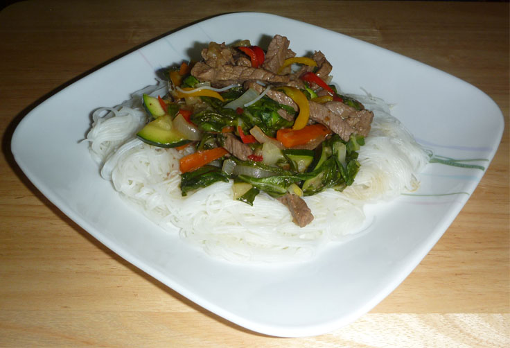 Whats for dinner tonight? Beef Stir fry with thin rice noodles